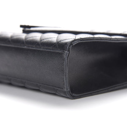 Saint Laurent Grain De Poudre Textured Mixed Matelasse Triquilt Medium Monogram Satchel Black 6 of 9