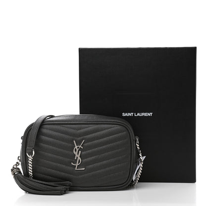 Saint Laurent Grain De Poudre Matelasse Monogram Mini Lou Camera Bag Asphalt 11 of 11