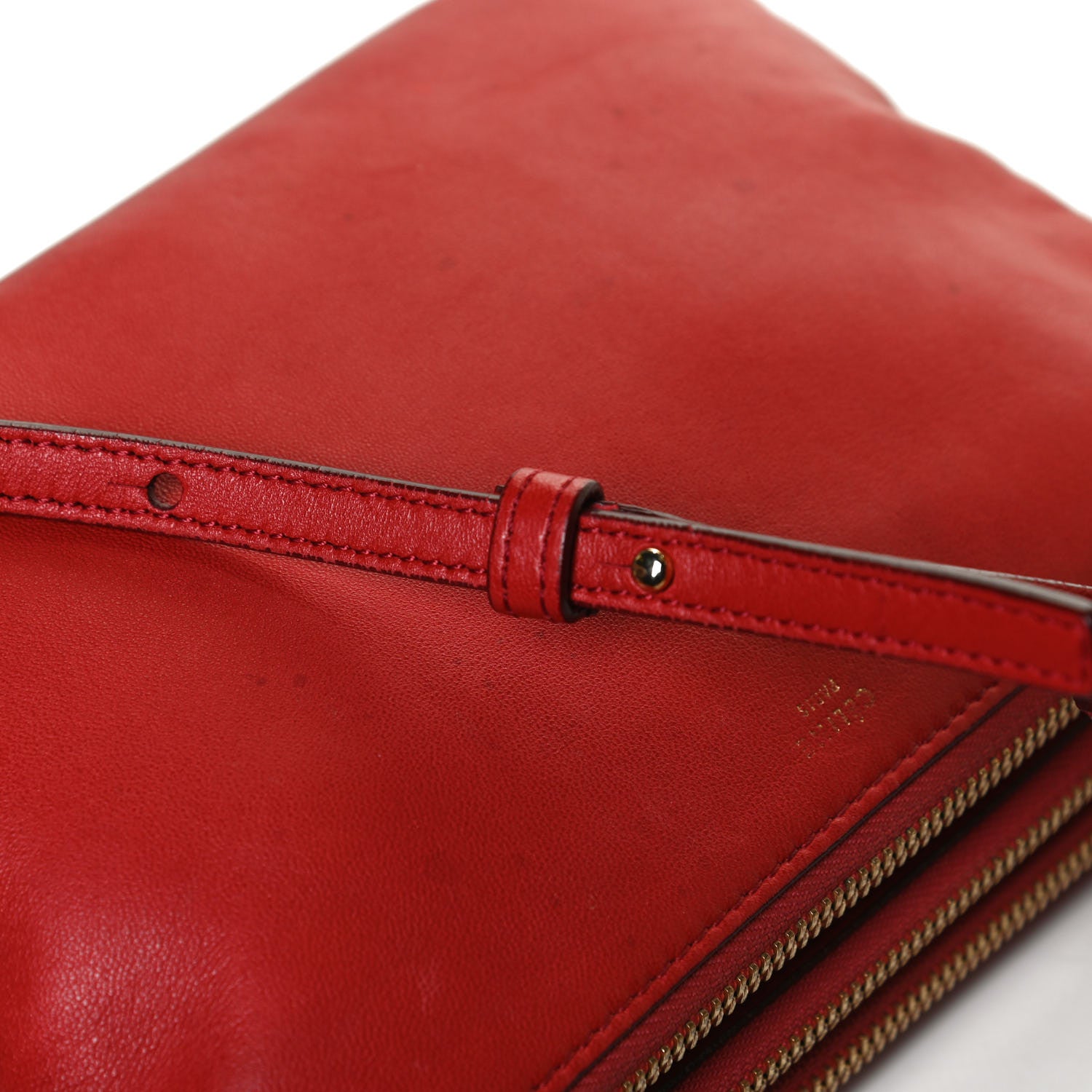 Celine Lambskin Large Trio Crossbody Bag Red 13 of 13