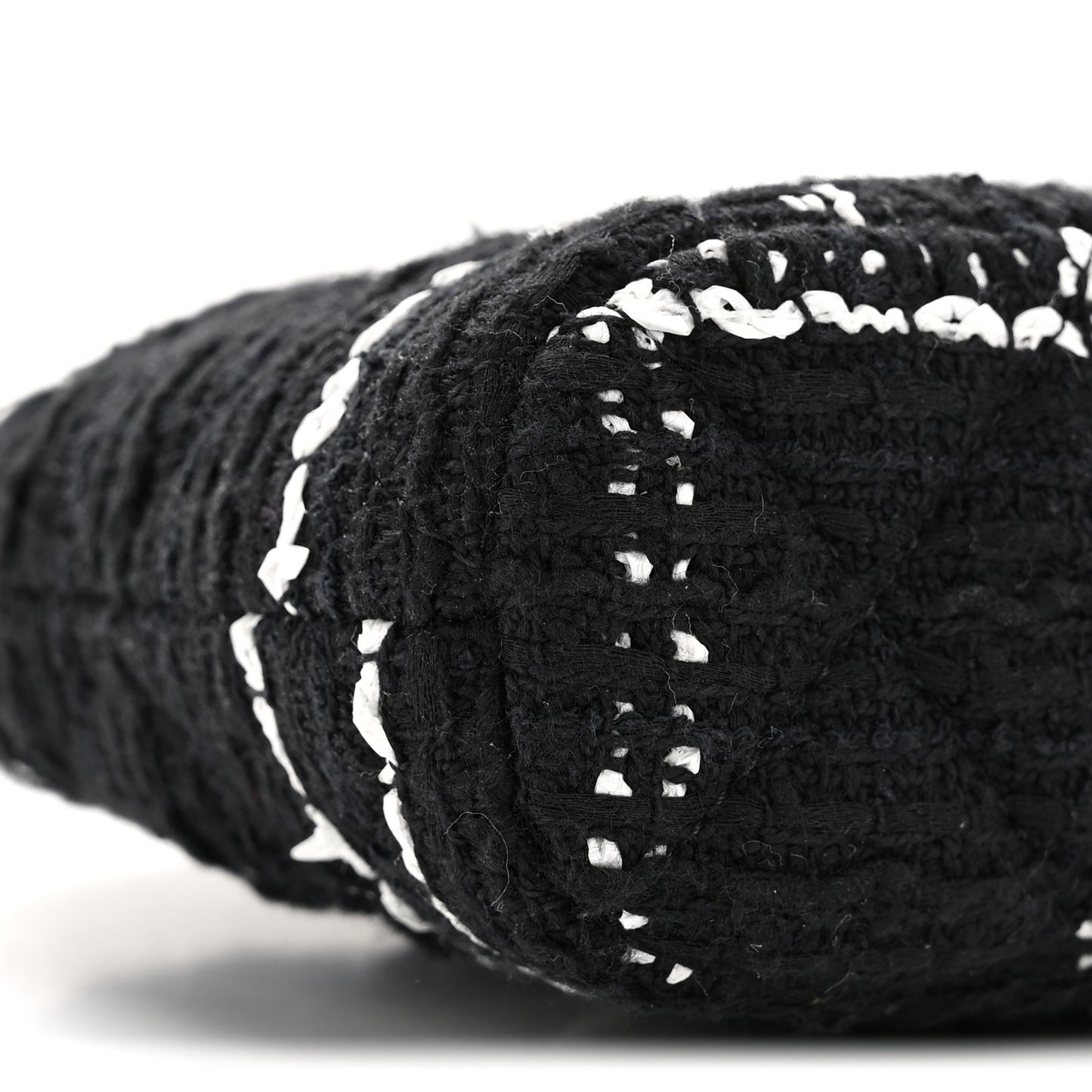 Tweed Quilted Mini Clutch With Chain Black White