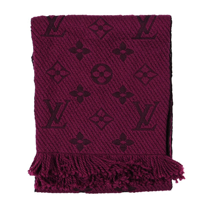 Louis Vuitton Wool Silk Logomania Scarf Cherry 2 of 5