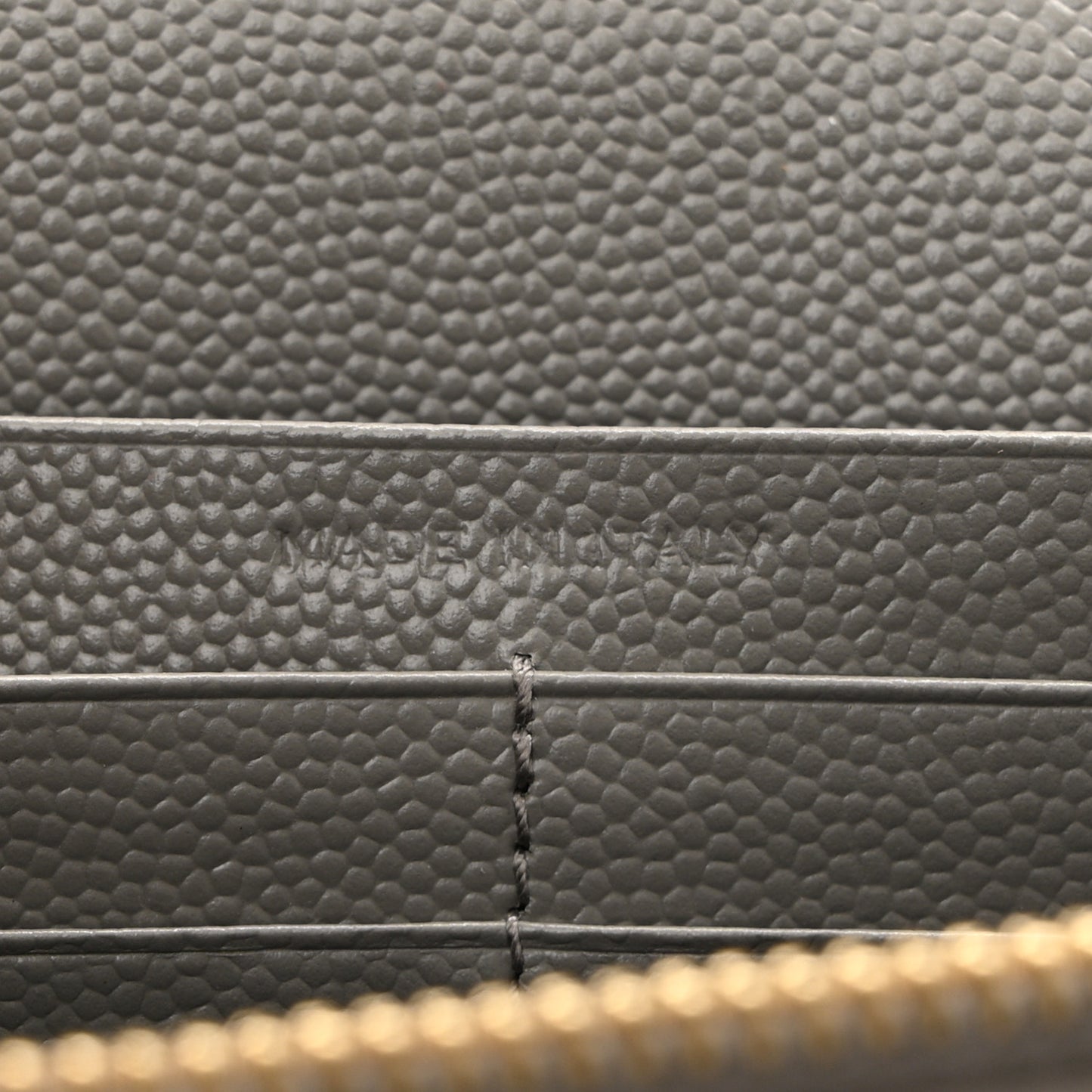 Grain De Poudre Matelasse Chevron Monogram Chain Wallet Fog