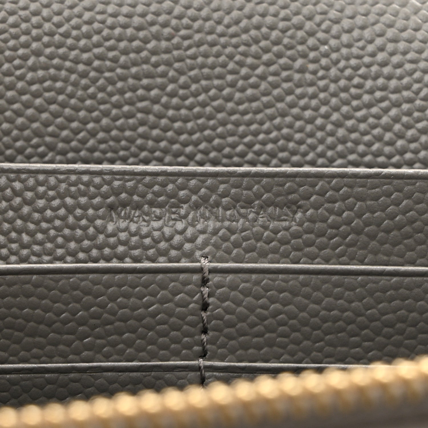 Saint Laurent Grain De Poudre Matelasse Chevron Monogram Chain Wallet Fog 7 of 12