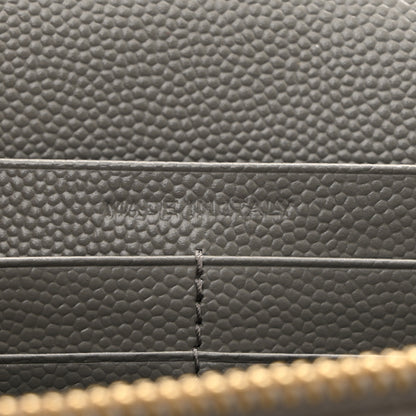 Saint Laurent Grain De Poudre Matelasse Chevron Monogram Chain Wallet Fog 7 of 12