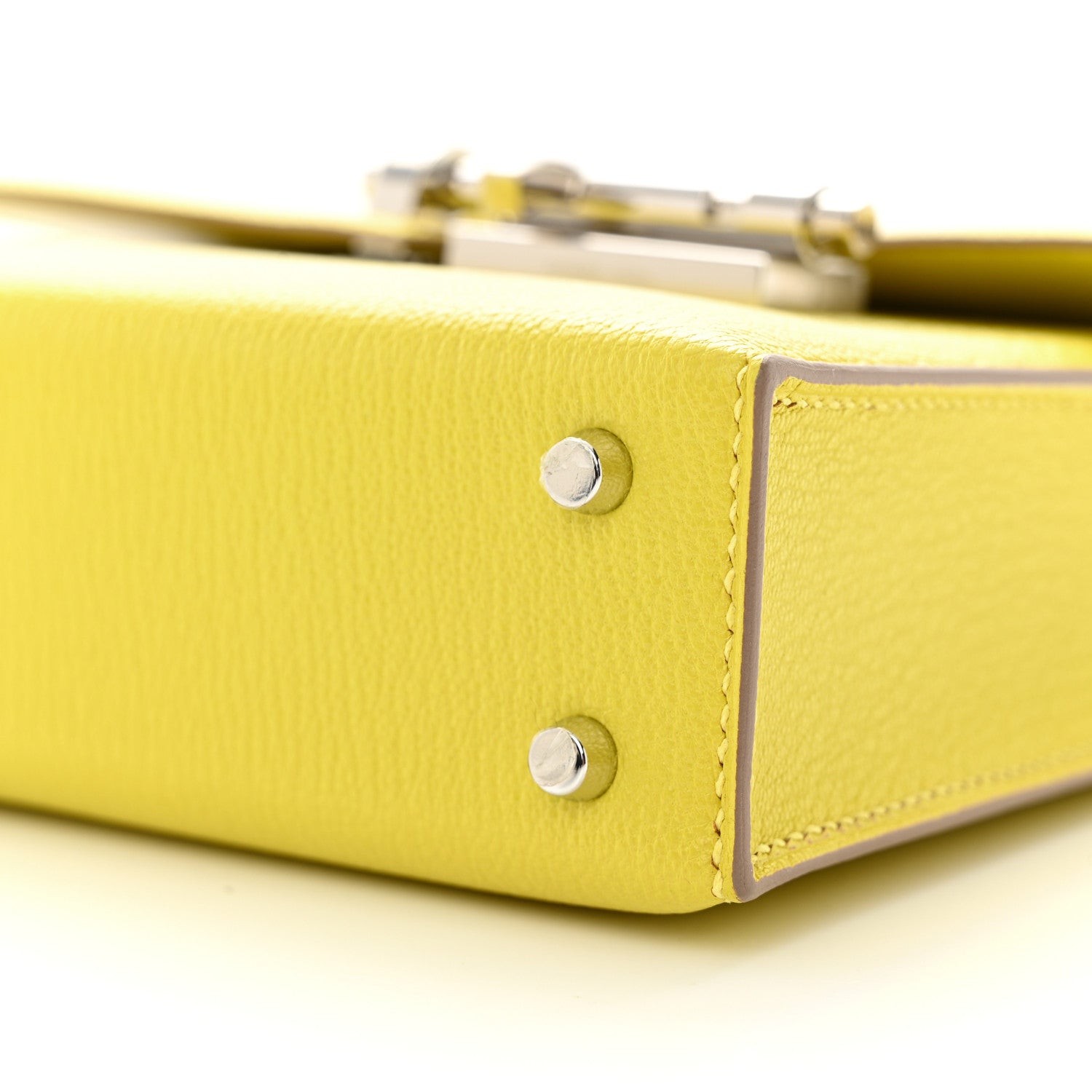 Hermes Chevre Mysore Mini Verrou Chaine Bag Lime 10 of 11