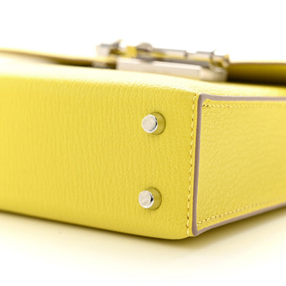 Hermes Chevre Mysore Mini Verrou Chaine Bag Lime 10 of 11