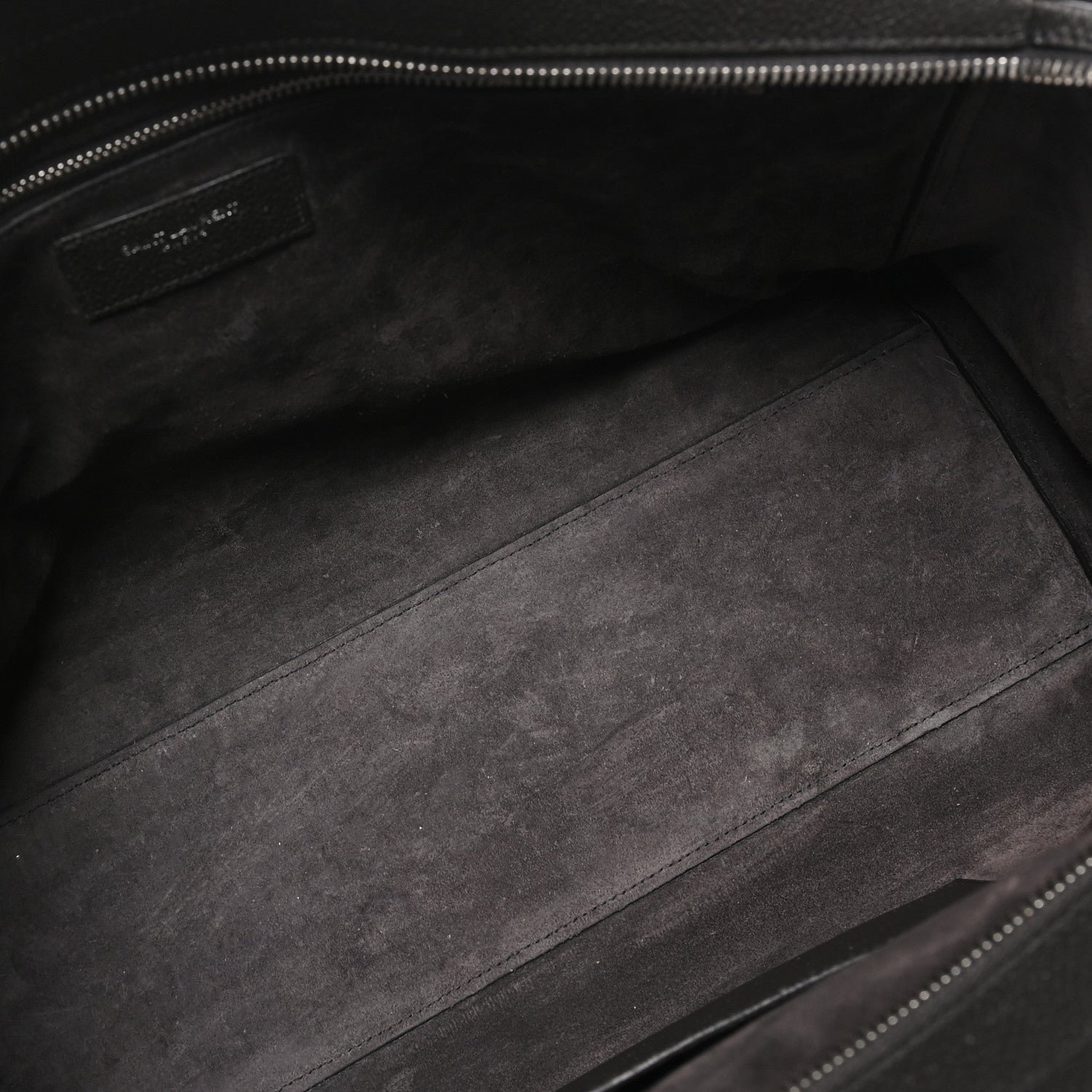 Saint Laurent Grained Calfskin Medium Cabas Rive Gauche Coal 4 of 11