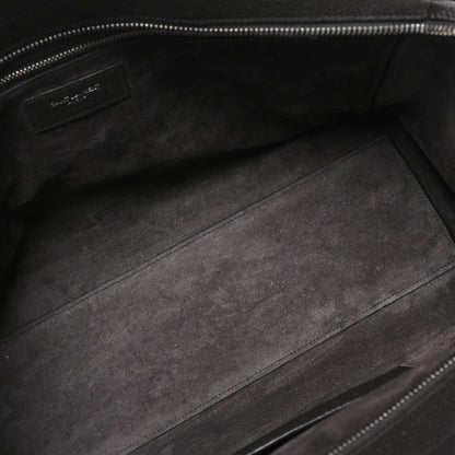 Saint Laurent Grained Calfskin Medium Cabas Rive Gauche Coal 4 of 11