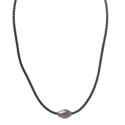 David Yurman Calfskin Sterling Silver Jasper Mens Cord Necklace 1 of 4