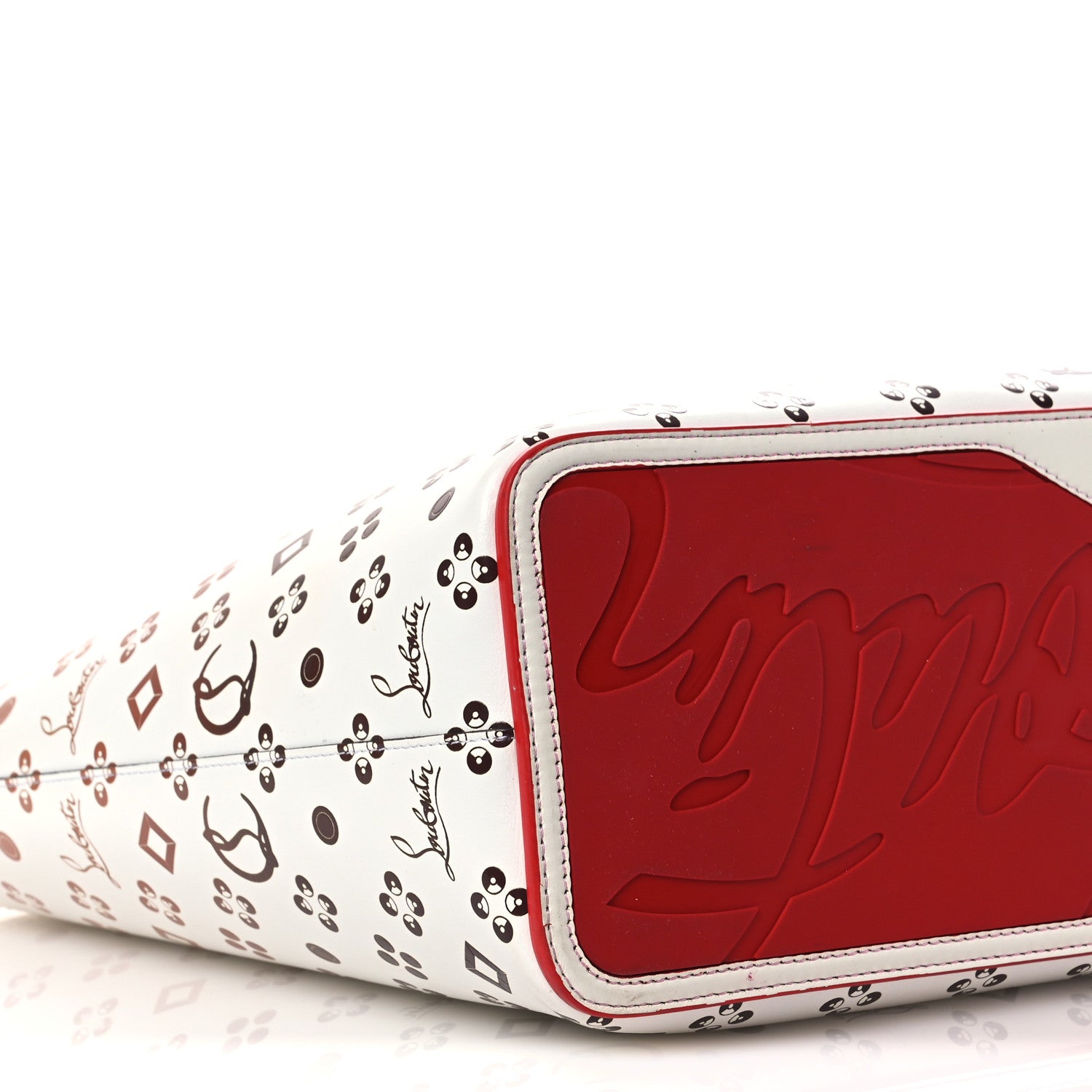 Christian Louboutin Calfskin Patent Degrade Loubinthesky East West Cabata Tote White 10 of 14