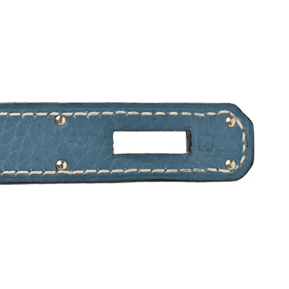 Hermes Taurillon Clemence Birkin 30 Blue Jean 7 of 17