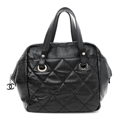 Chanel Coated Canvas Paris Biarritz Satchel Black 1 of 14