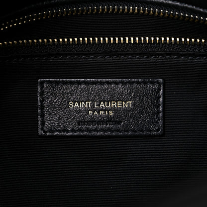 Saint Laurent Lambskin Quilted Medium Loulou Puffer Monogram Chain Satchel Black 7 of 15