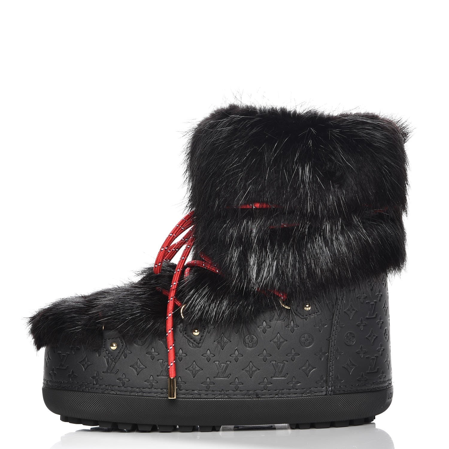 Louis Vuitton Beaver Calfskin Monogram Off Piste Flat Half Boots 38 Black 1 of 8