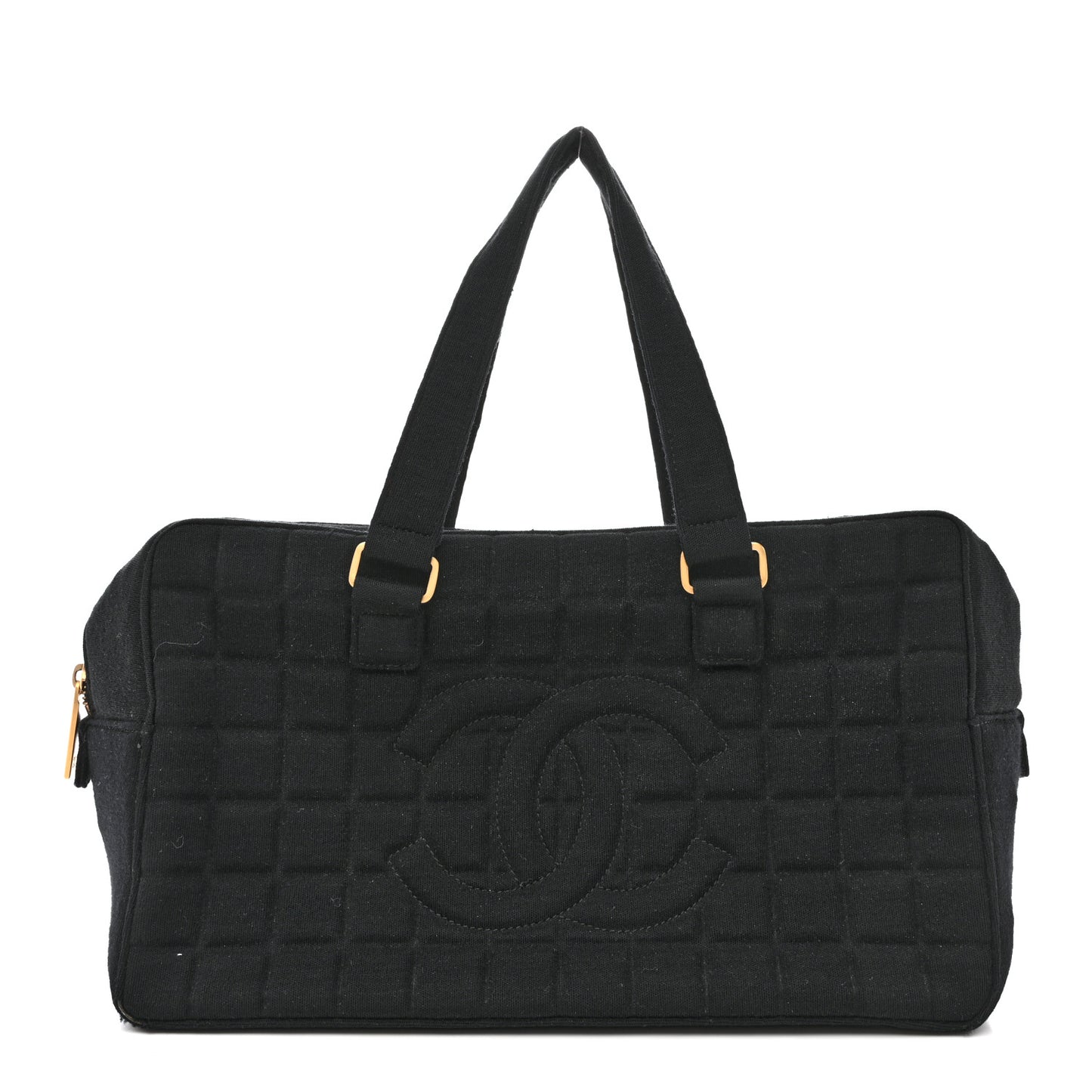 Jersey Square Quilted Bowler Black