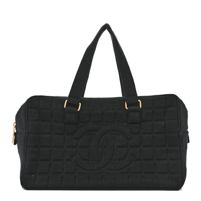 Chanel Jersey Square Quilted Bowler Black 1 of 15