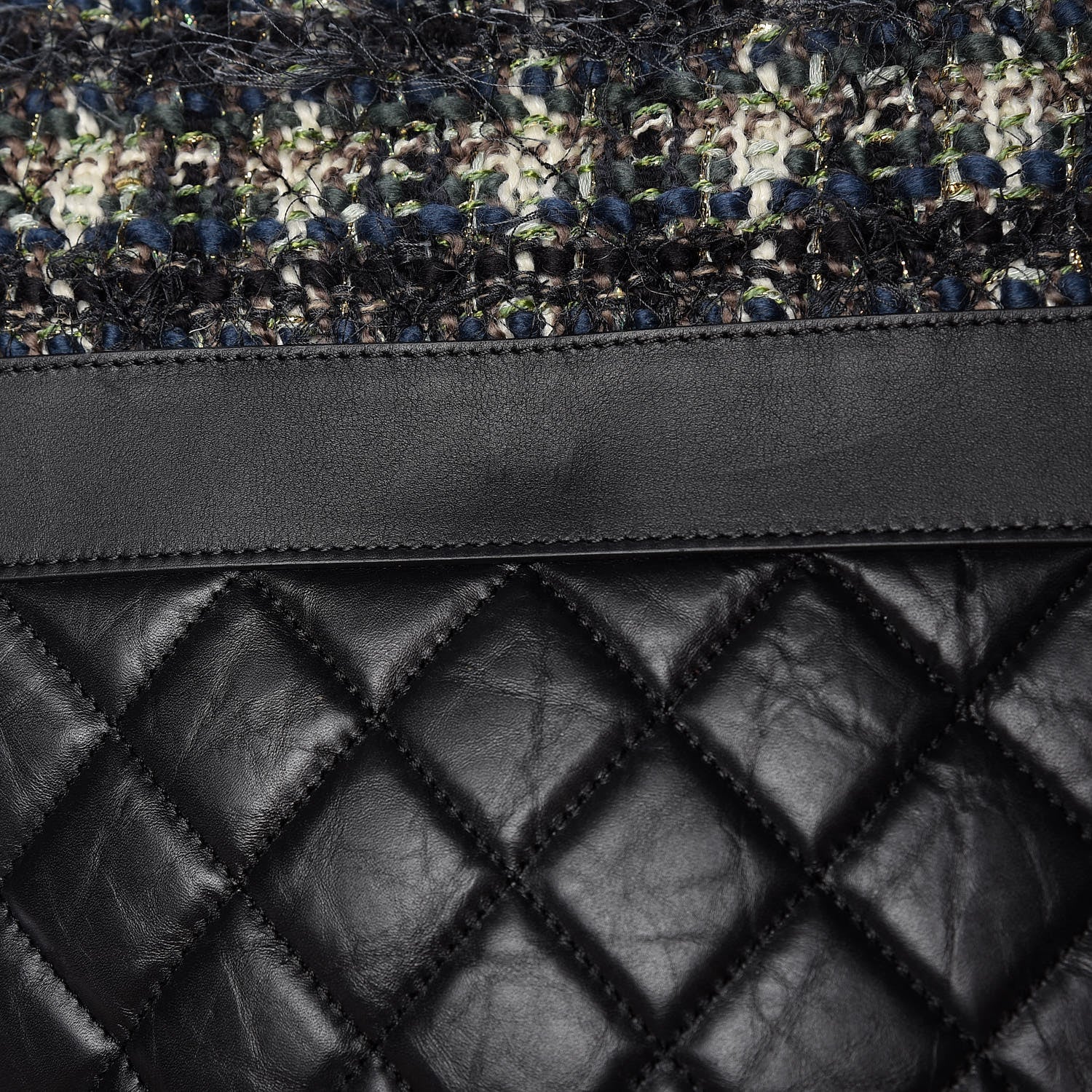 Chanel Tweed Aged Calfskin Quilted Casual Style Hobo Black 11 of 11