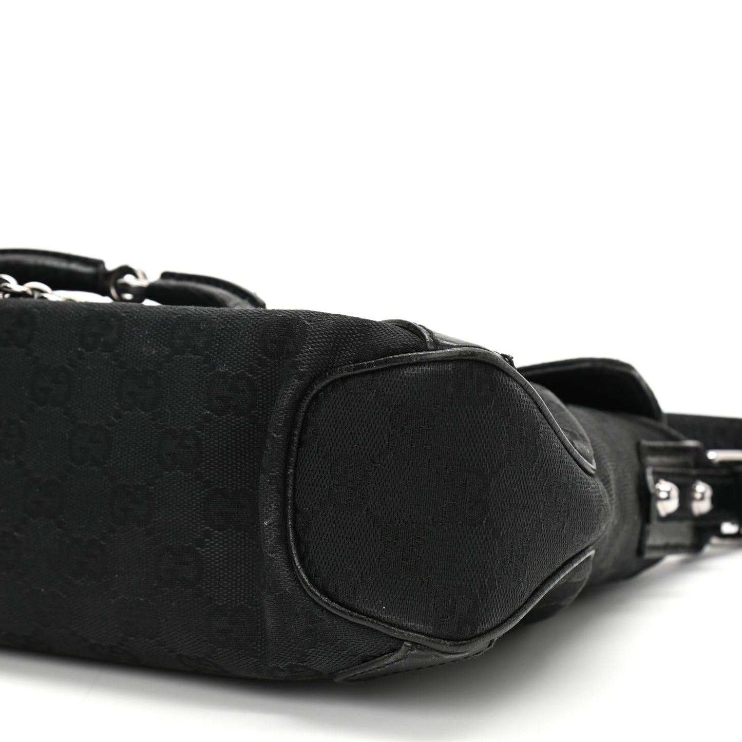 Monogram Horsebit Chain Flap Shoulder Bag Black