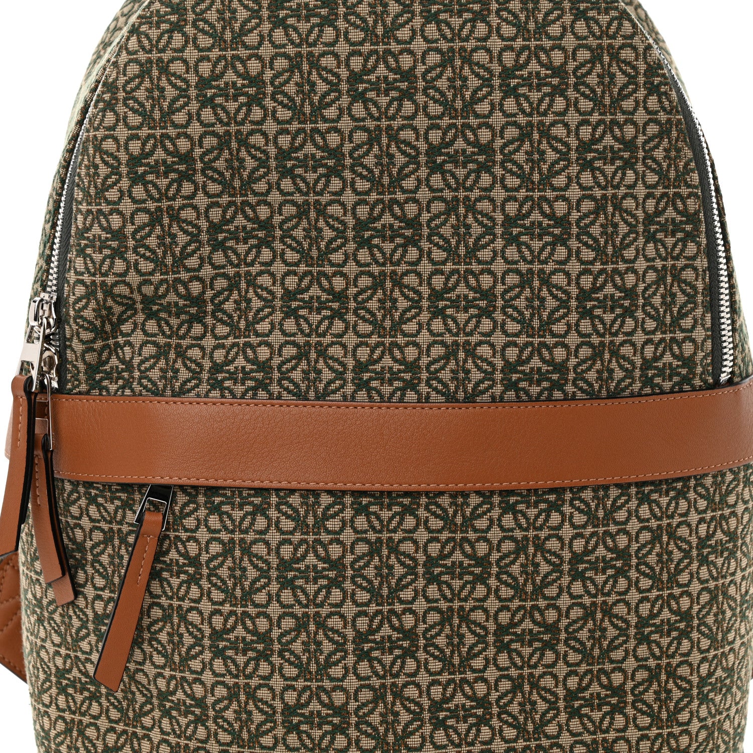 Loewe Jacquard Anagram Calfskin Round Backpack Khaki Green 7 of 10