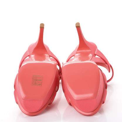 Saint Laurent Grained Calfskin Tribute 75 Platform Sandals 37 Rose Clair 5 of 9
