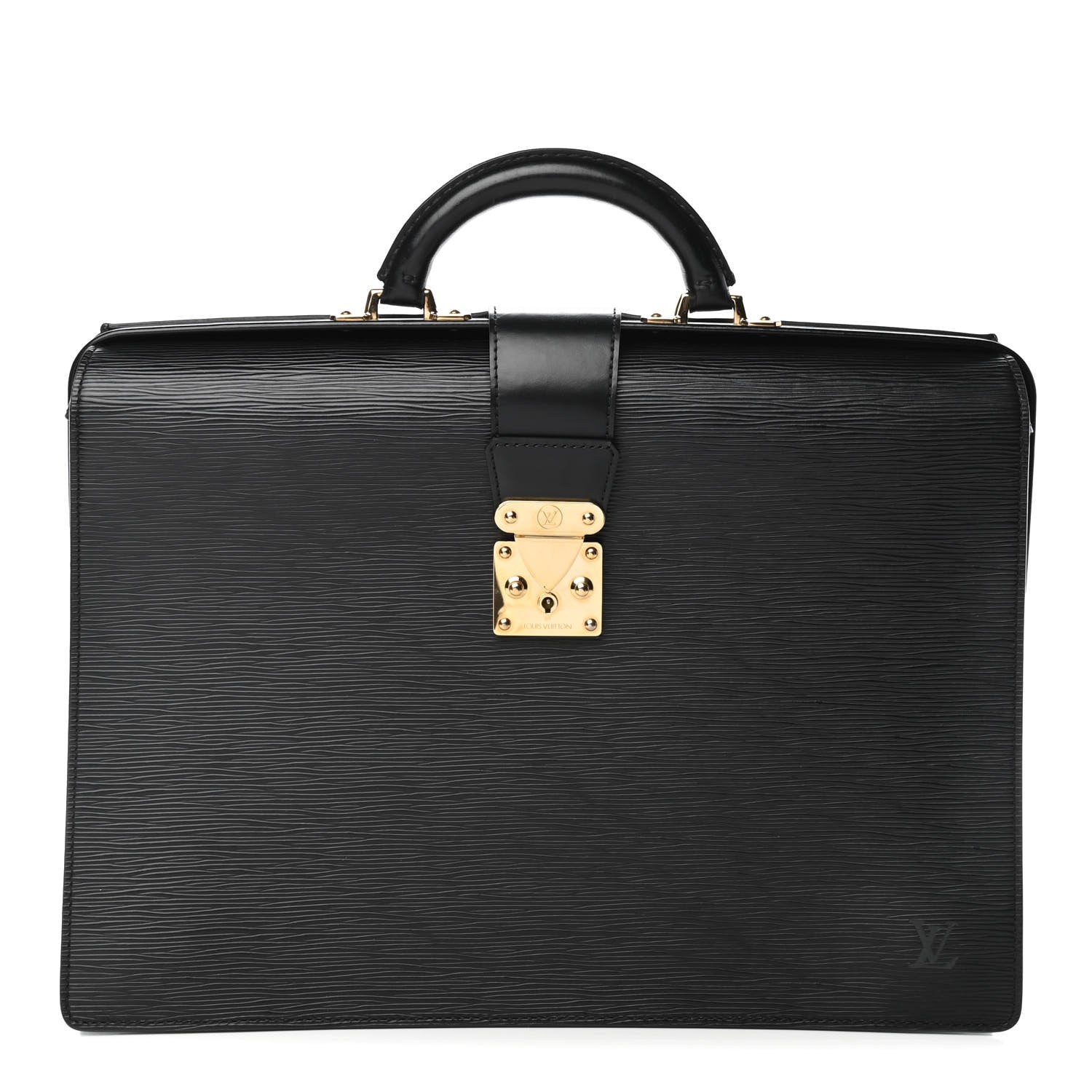 Louis Vuitton Epi Serviette Fermoir Briefcase Black 1 of 5