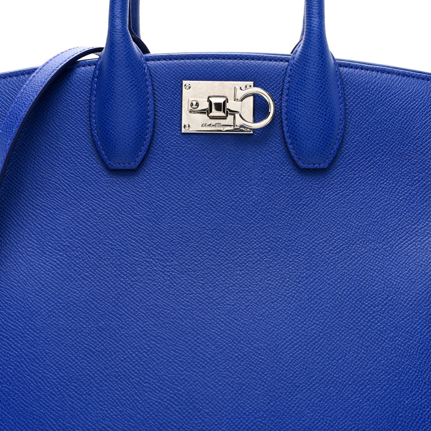 Hammered Calfskin Medium The Studio Box Bag Blue