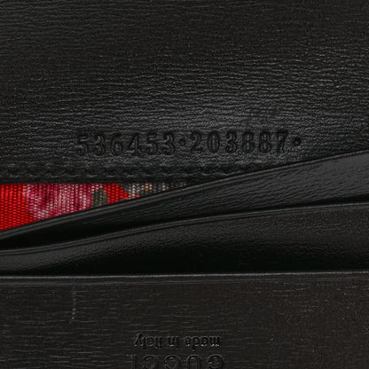 Gucci Calfskin Web Trapuntata GG Marmont Card Case Wallet Black 7 of 10