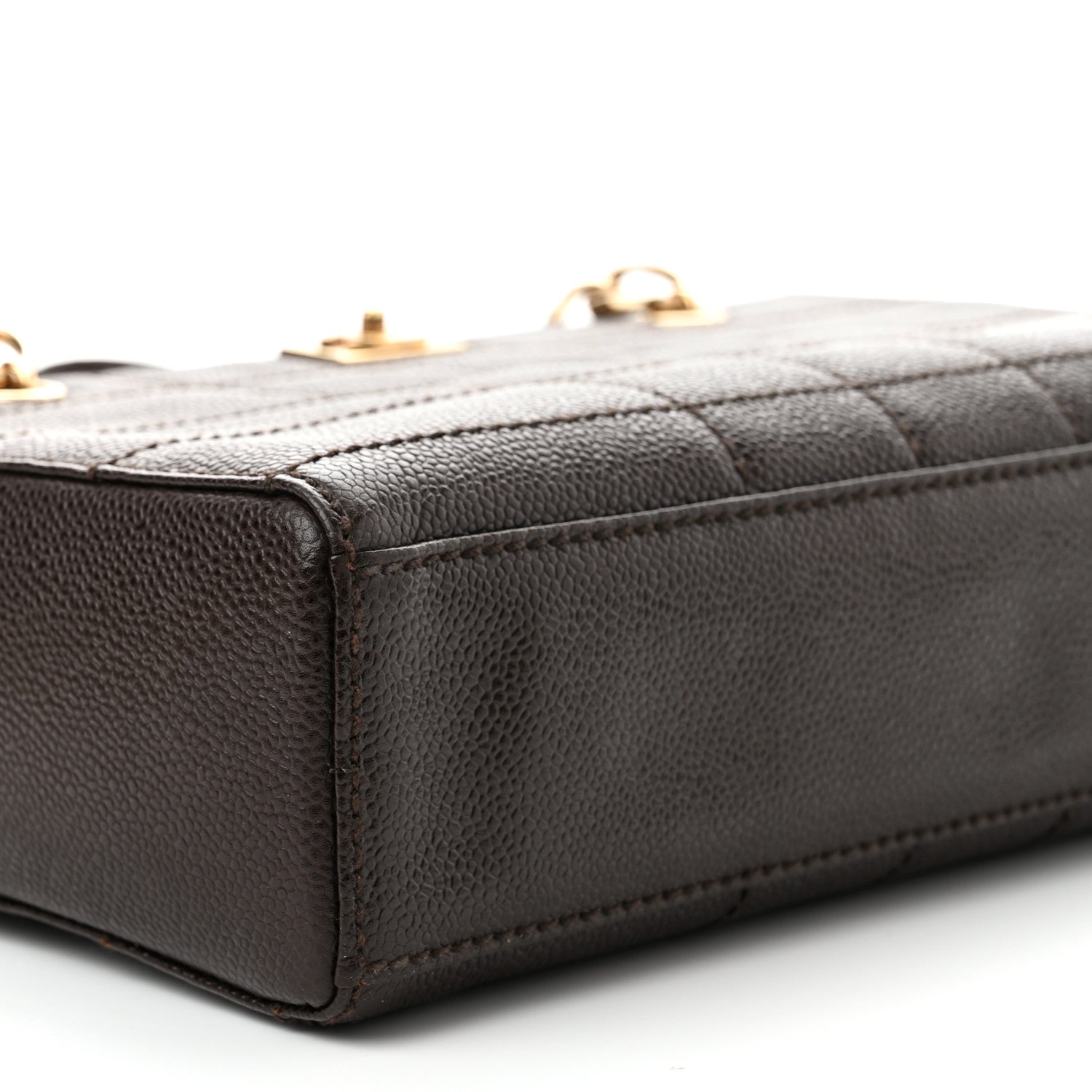 Chanel Caviar Chocolate Bar Quilted Shoulder Bag Dark Brown 8 of 10