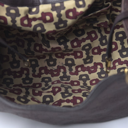 Gucci Guccissima Large D Gold Ring Shoulder Bag Chocolate 5 of 11