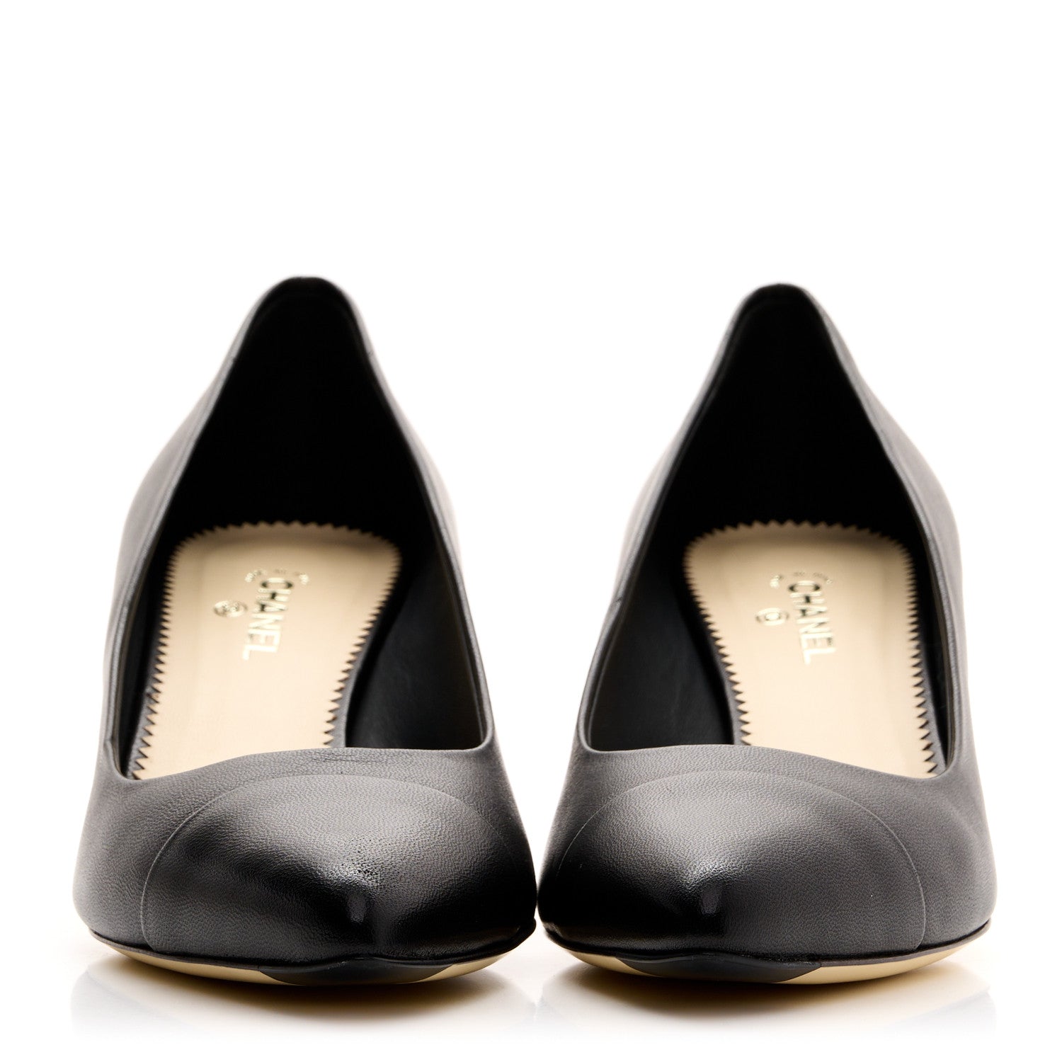 Chanel Lambskin Cap Toe Pearl Pumps 40 Black 4 of 8