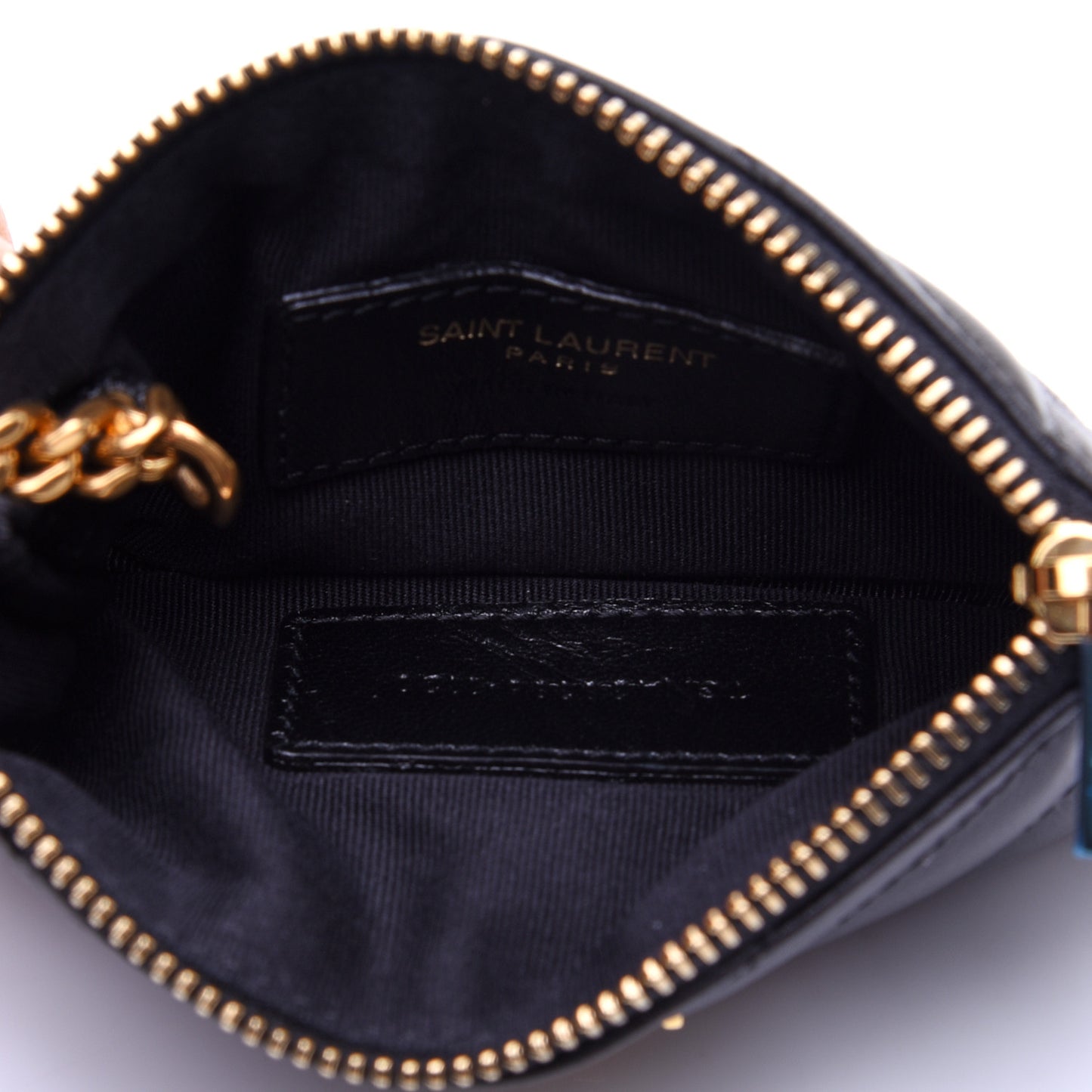 Calfskin Matelasse Monogram Key Pouch Black
