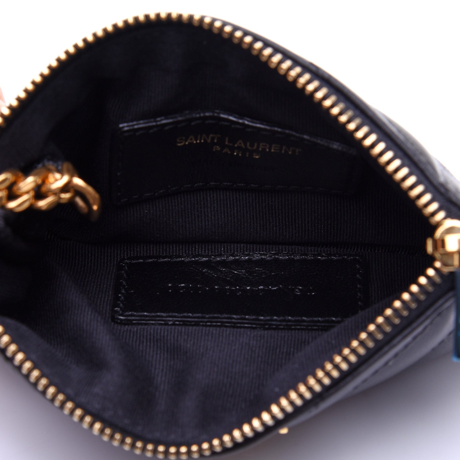Saint Laurent Calfskin Matelasse Monogram Key Pouch Black 5 of 12
