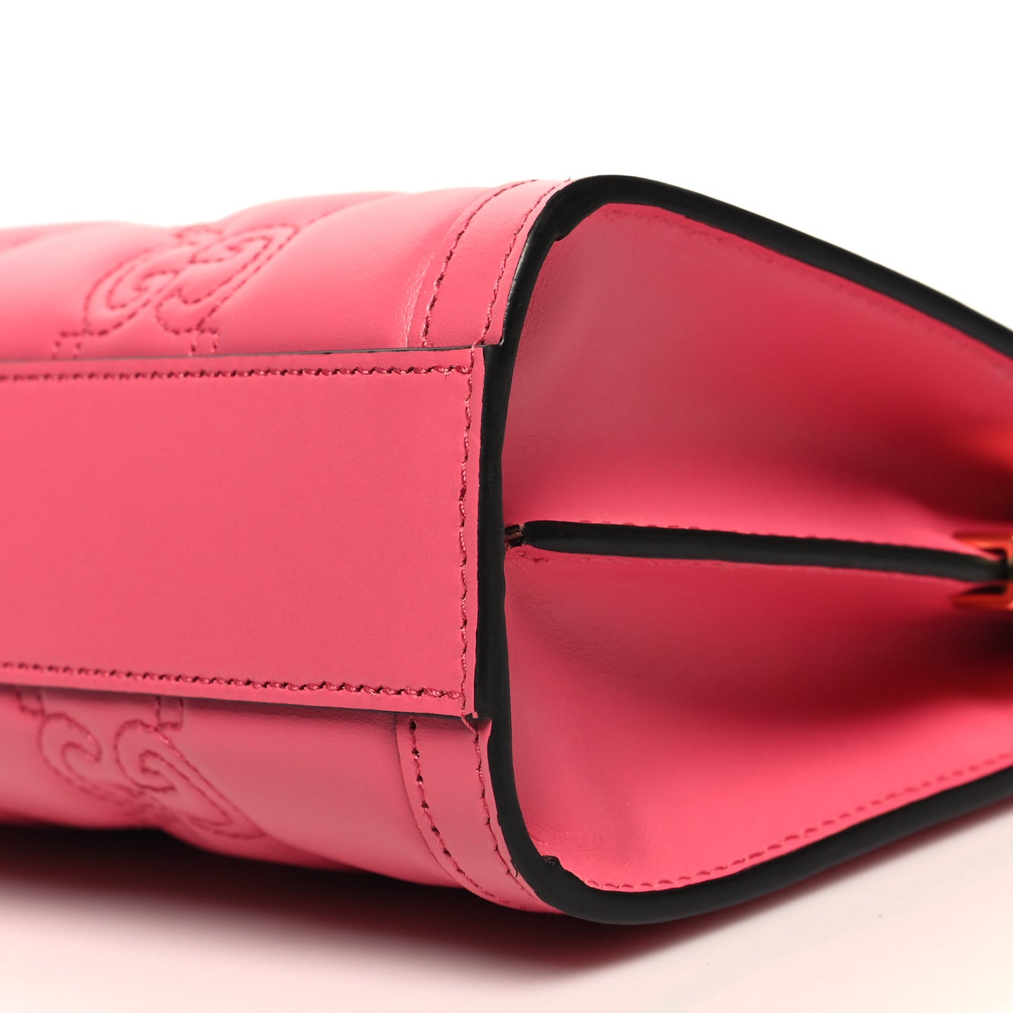 Calfskin GG Matelasse Small Slim Chain Shoulder Bag Rhodamine Pink Natural