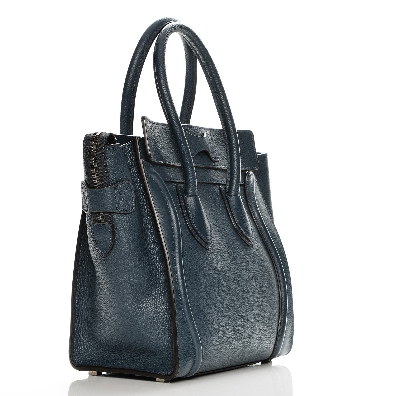 Celine Drummed Calfskin Micro Luggage Orage 3 of 7