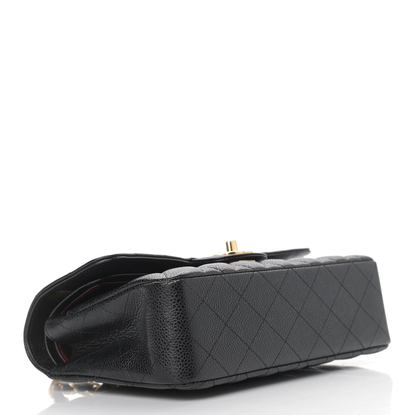 Caviar Quilted Small Double Flap Black