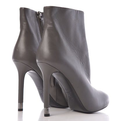 Chanel Lambskin CC Short Booties 38.5 Grey 4 of 19