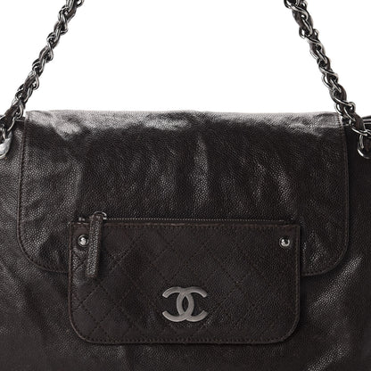 Chanel Glazed Caviar Pocket In The City Tote Brown 10 of 10