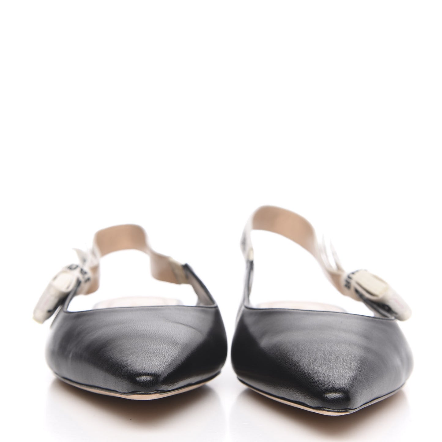 Lambskin Ribbon J'Adior Slingback Ballet Flats 38 Black