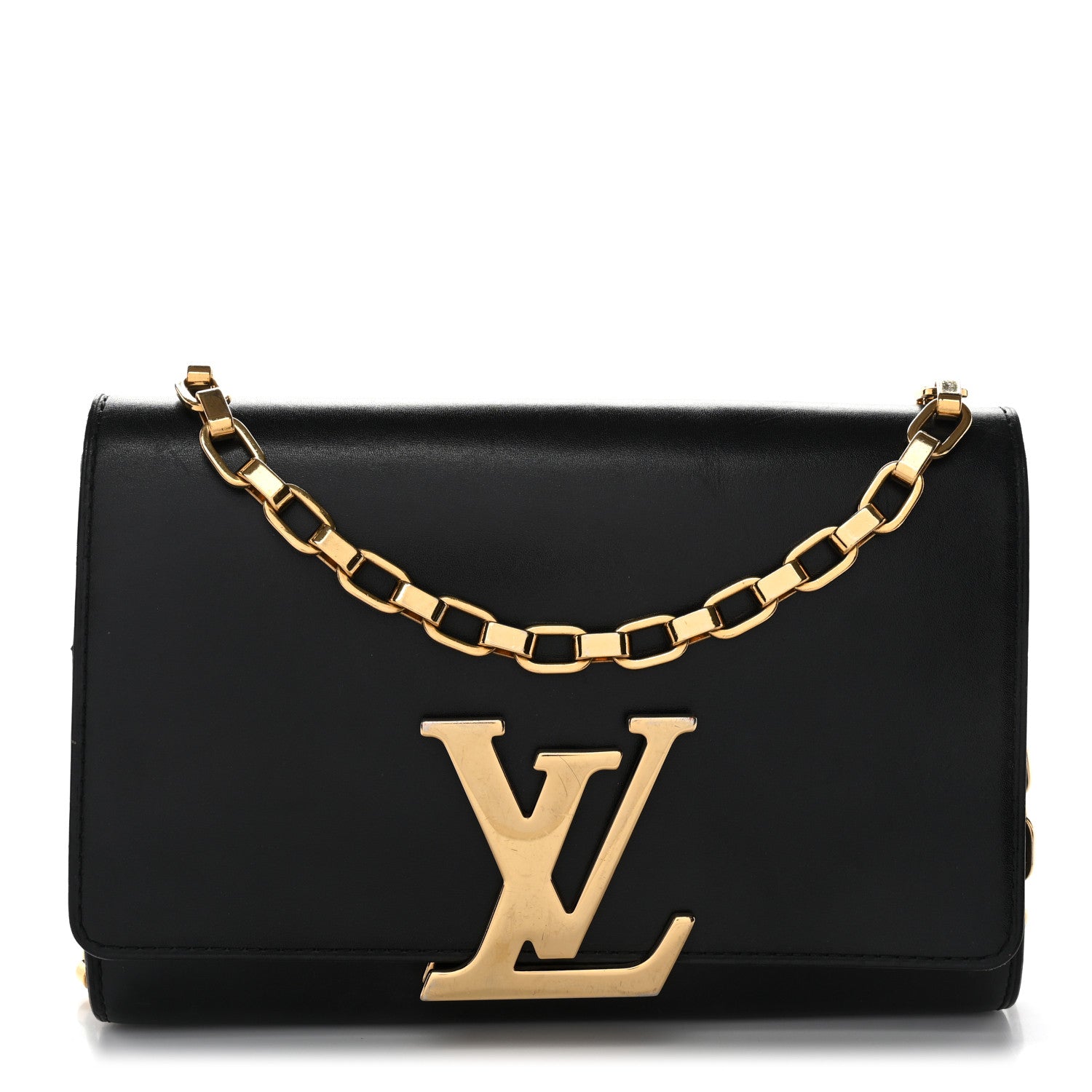 Louis Vuitton Calfskin Chain Louise MM Black 1 of 14