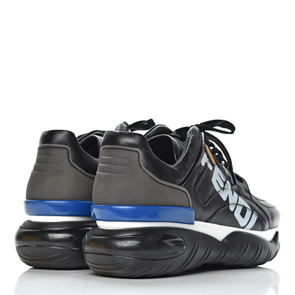Fendi X FILA Vitello Mania Painted Mens Chunky Sneakers 9 Black Zucca White Ice 4 of 10