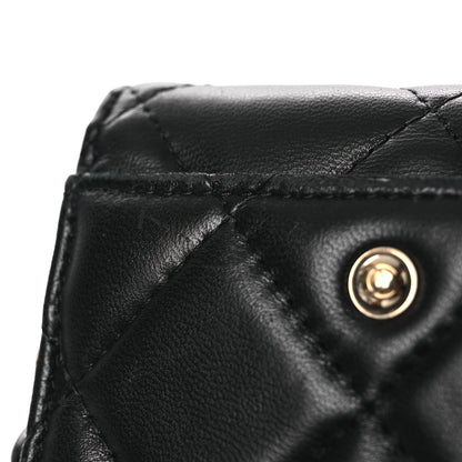 Chanel Lambskin Quilted Lacquered Chain Phone Holder With Chain Black 10 of 11