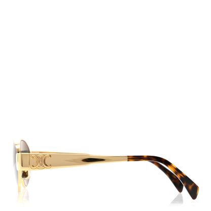 Celine Metal Triomphe 01 Sunglasses CL40235U Gold Green 3 of 7