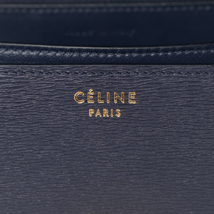 Celine Liege Calfskin Medium Classic Box Flap Bag Dark Blue 8 of 9