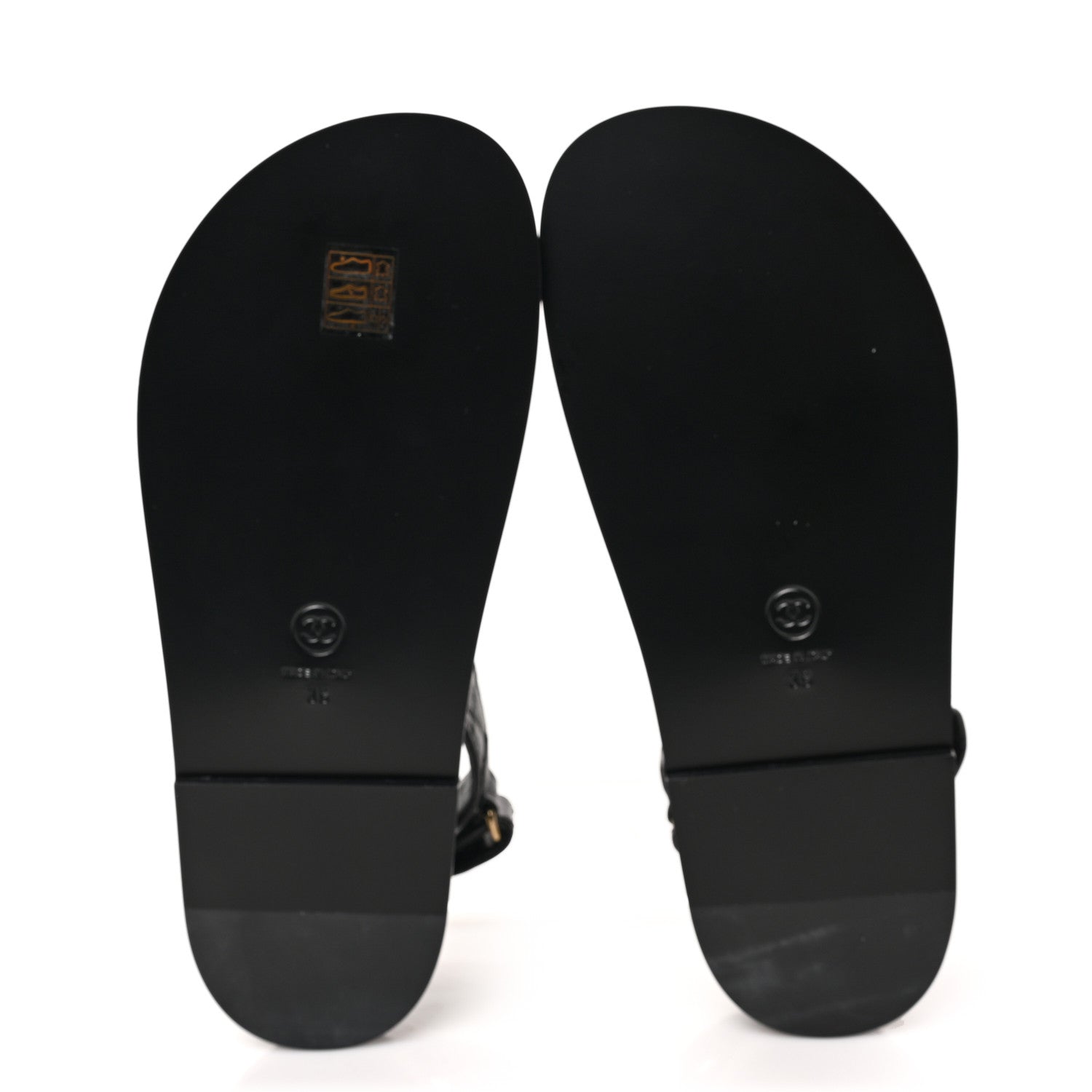 Chanel Grained Calfskin Velcro Dad Sandals 39 Black 5 of 9