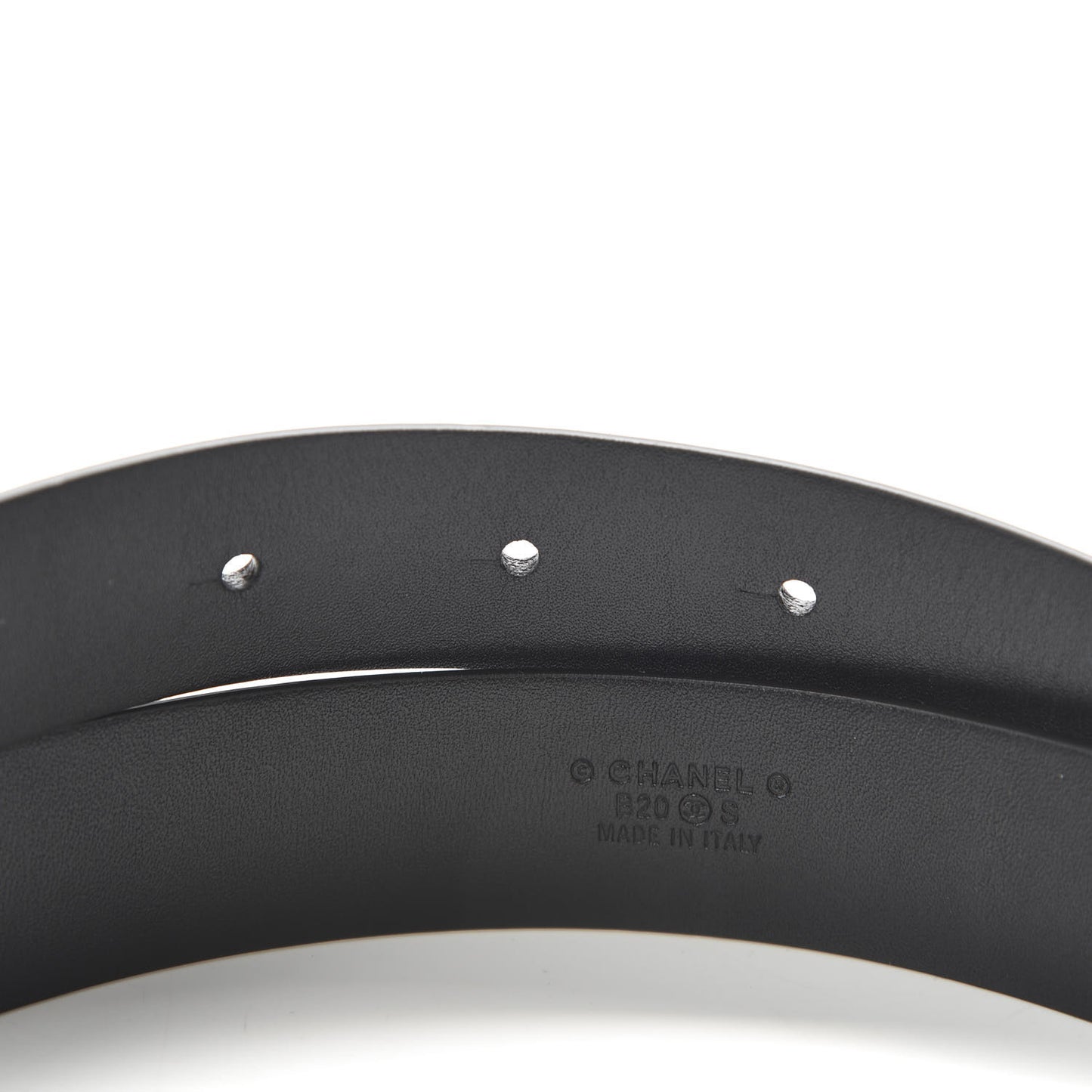 Calfskin Pearl Crystal Queen of France CC Belt 80 32 Black