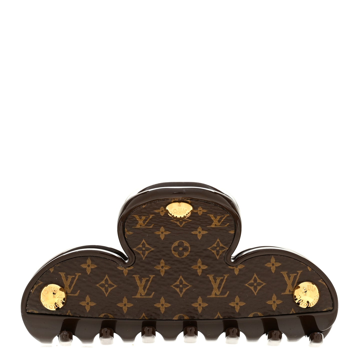 Resin Monogram Claw Clip Brown