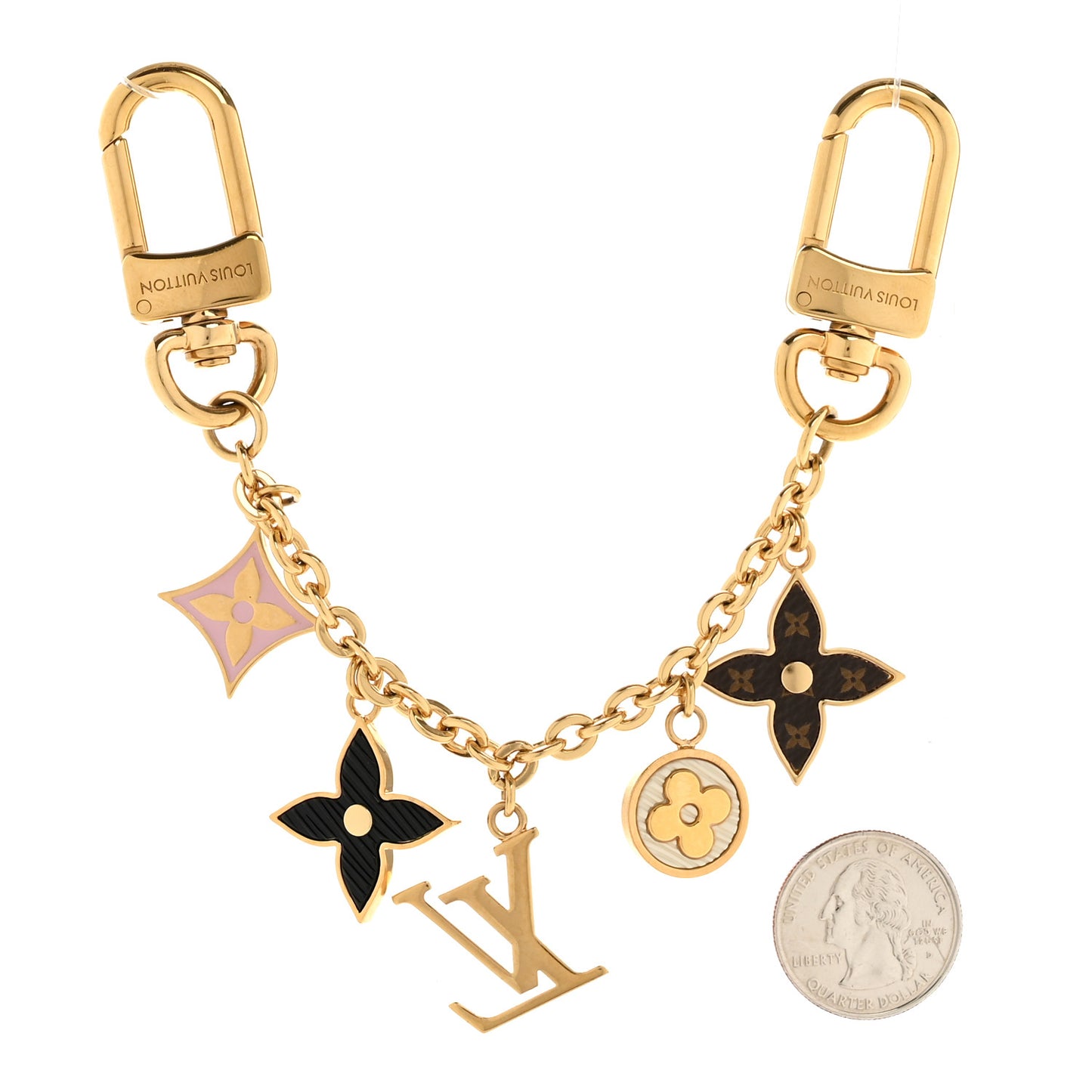 Monogram Spring Street Bag Charm Key Holder Gold