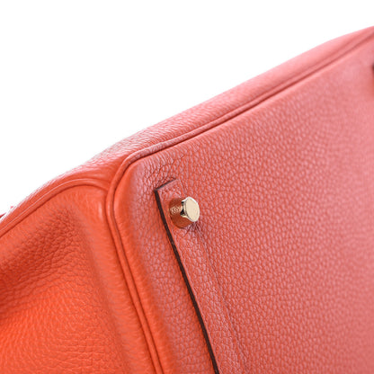 Hermes Togo Birkin 30 Orange Poppy 7 of 37