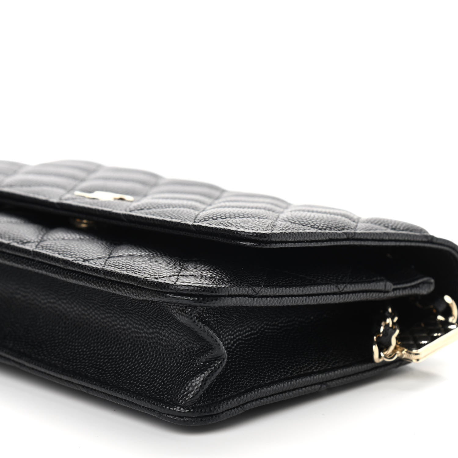 Chanel Caviar Quilted Wallet With Charms On Chain WOC Black 9 of 10