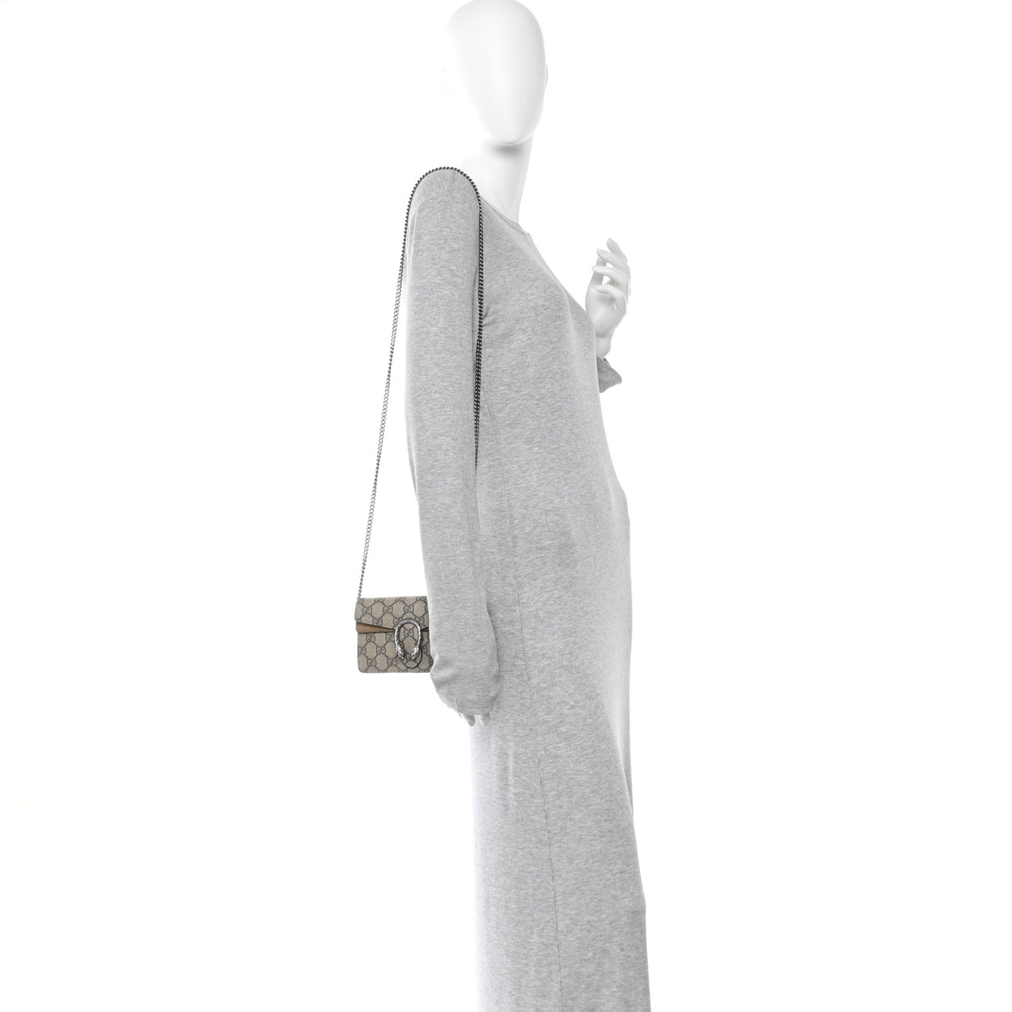 GG Supreme Monogram Super Mini Dionysus Shoulder Bag Taupe